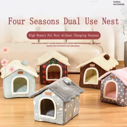 House-style pet nest | washable four-season cat & dog bed for comfort | mascoshop