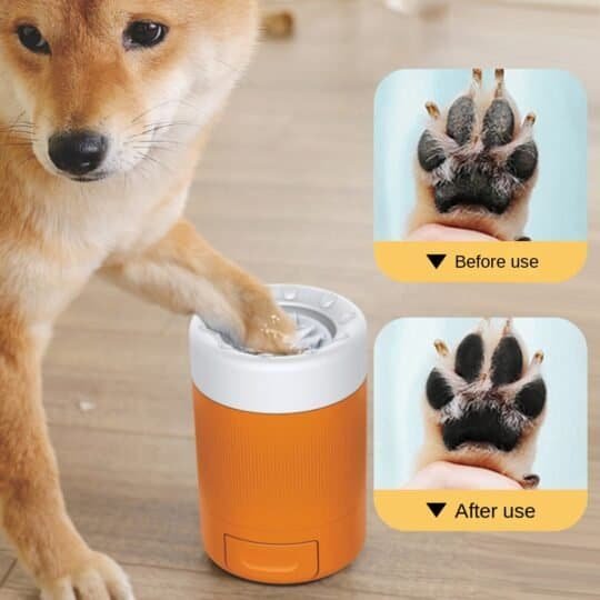 Pet foot washing cup | dog paw cleaning tool with towel for easy bathing | mascoshop