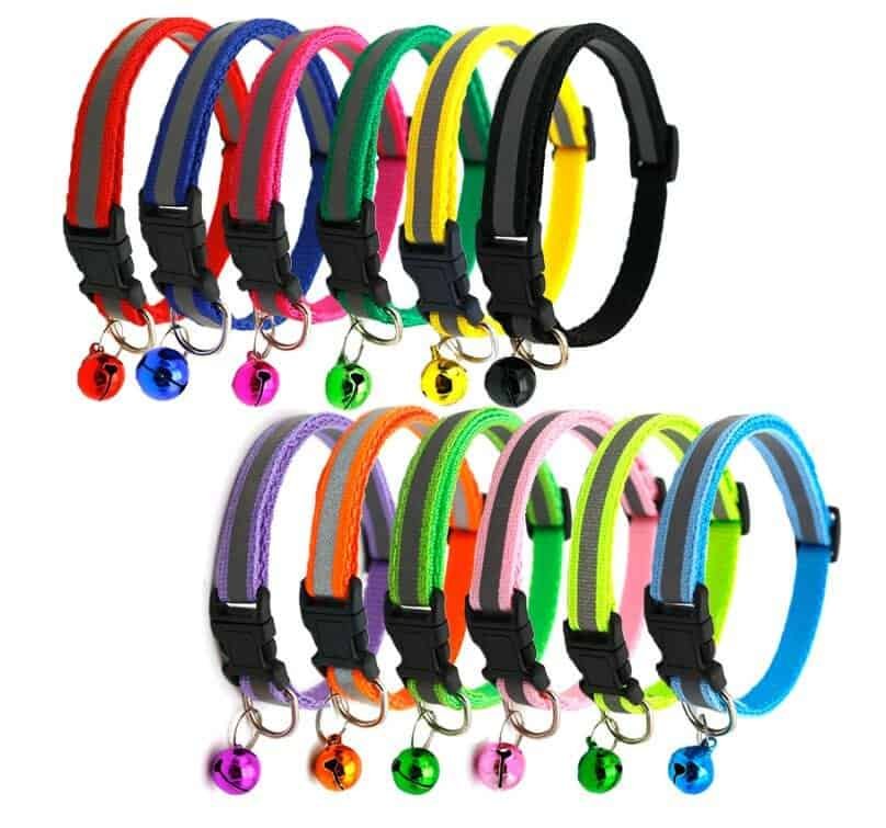 Reflective pet collar with bell | luminous safety collar for cats & dogs | mascoshop