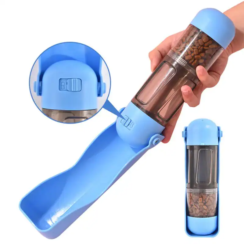 4-in-1 portable water bottle for dogs & cats | drinking bowl, feeding dispenser for outdoor travel | mascoshop