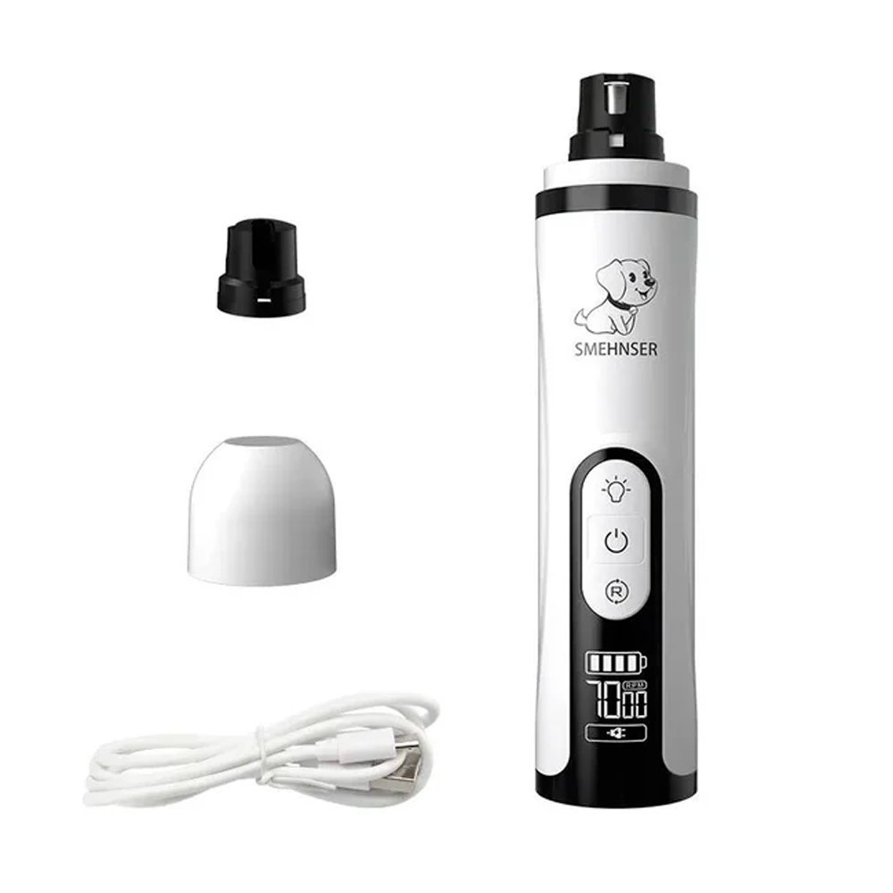Electric dog nail grinder kit with USB cable and accessories